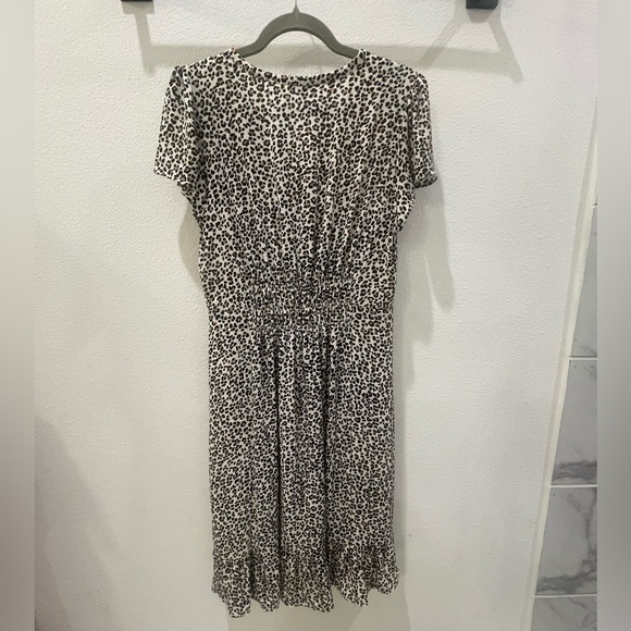 TALBOTS LEOPARD FLUTTER SLEEVE A-LINE DRESS - Picture 6 of 9